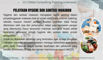 Gambar peserta Pelatihan Hygiene dan Sanitasi Makanan oleh Diklat Consulting Training Indonesia, tampak sesi praktik dan diskusi tentang prosedur kebersihan dan keamanan makanan.